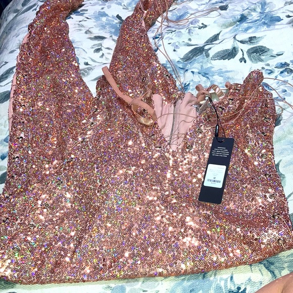 NWT sequins lace up jumpsuit 💗 - Picture 7 of 16